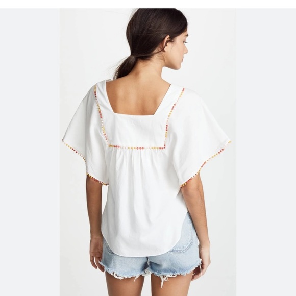 Madewell PomPom Butterfly White Top Size XSmall - Picture 6 of 7